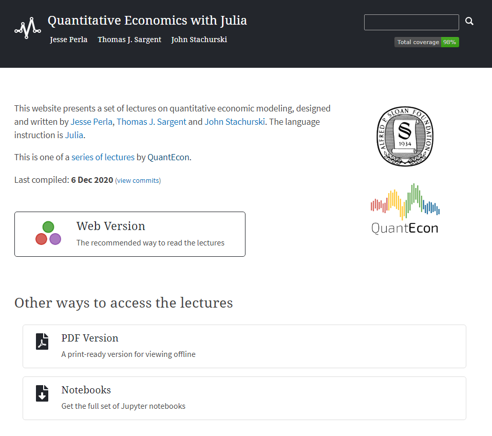 Quantitative Economics with Julia